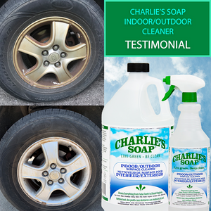 Charlie's Soap Indoor/Outdoor Cleaner Tire Rims Testimonial