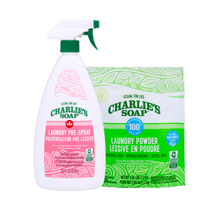 Charlie's Soap Pre-Spray and Laundry Powder Bundle - 100 Loads