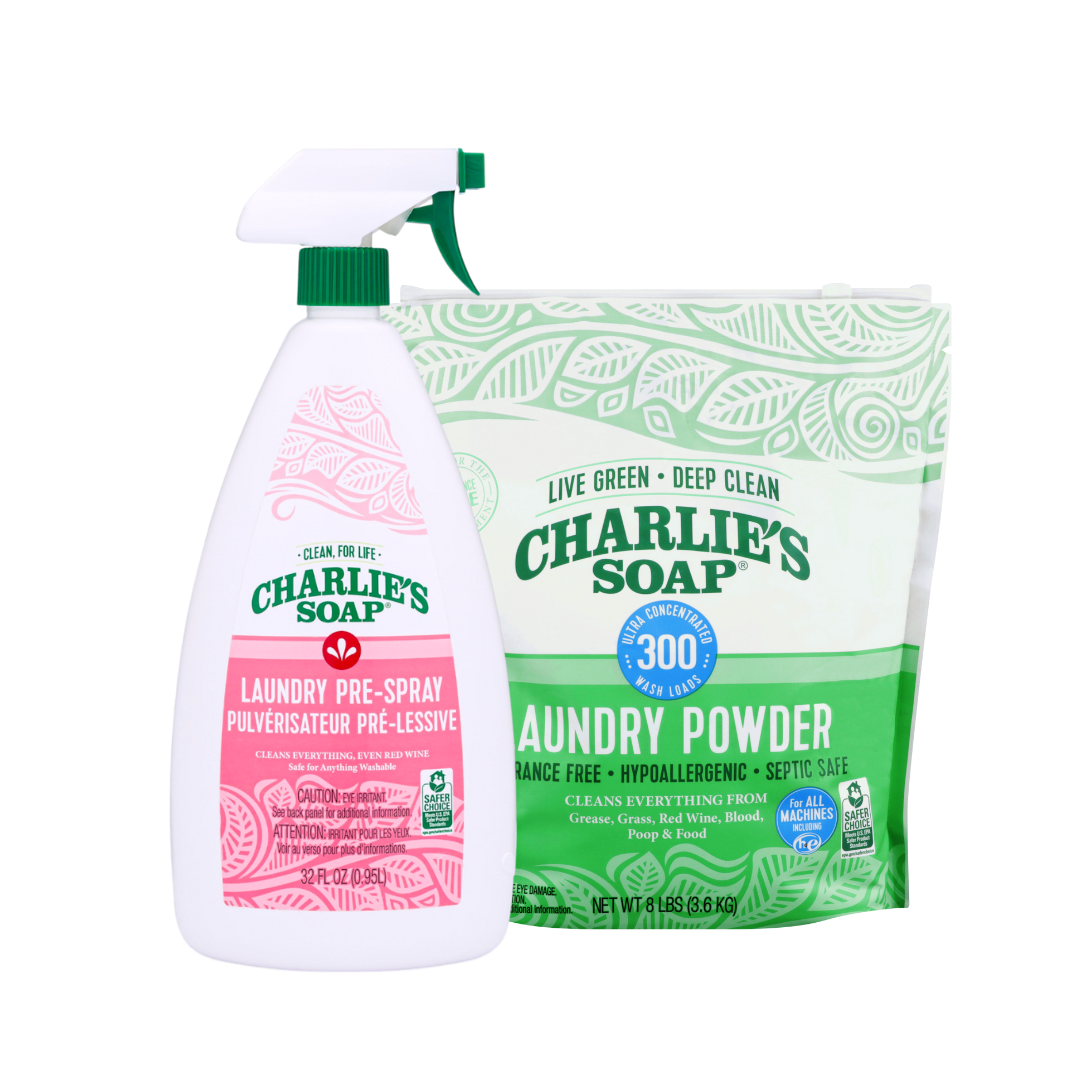 Charlie's Soap Pre-Spray and Laundry Powder Bundle - 300 Loads